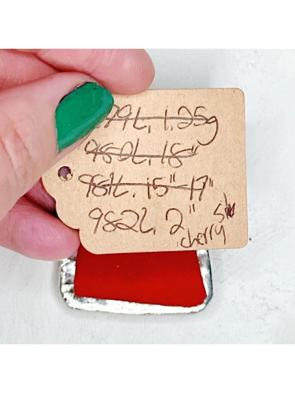 982L. Red Ceramic Pendant - Picture 9 of 9